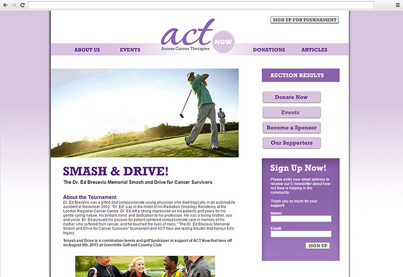Act Now for Cancer Events Page