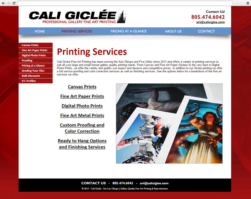 Cali Giclee Printing Services Page