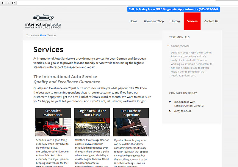 International Auto SLO Web Design