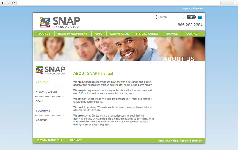 SNAP Financial Website
